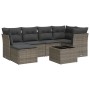 7-piece garden sofa set with gray PE rattan cushions by , Garden sets - Ref: Foro24-3217960, Price: 440,09 €, Discount: %