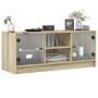 TV cabinet with glass doors Sonoma oak 102x37x42 cm by , TV Furniture - Ref: Foro24-836373, Price: 69,50 €, Discount: %