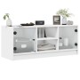 Mueble de TV con puertas de vidrio blanco 102x37x42 cm de , Muebles TV - Ref: Foro24-836371, Precio: 71,54 €, Descuento: %