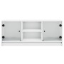 Mueble de TV con puertas de vidrio blanco 102x37x42 cm de , Muebles TV - Ref: Foro24-836371, Precio: 71,54 €, Descuento: %