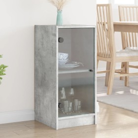 Armario auxiliar puertas de vidrio gris hormigón 35x37x75,5 cm de , Aparadores - Ref: Foro24-836402, Precio: 49,99 €, Descuen...