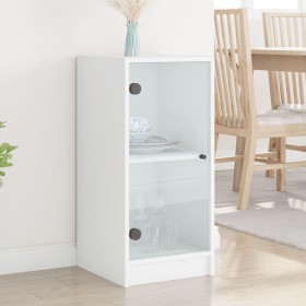 Armario auxiliar con puertas de vidrio blanco 35x37x75,5 cm de , Aparadores - Ref: Foro24-836399, Precio: 50,25 €, Descuento: %