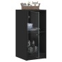 Armario auxiliar con puertas de vidrio negro 35x37x75,5 cm de , Aparadores - Ref: Foro24-836400, Precio: 60,12 €, Descuento: %