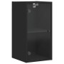 Wall cabinet with black glass doors 35x37x68.5 cm by , Lockers and storage cabinets - Ref: Foro24-836477, Price: 53,94 €, Dis...