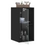 Wall cabinet with black glass doors 35x37x68.5 cm by , Lockers and storage cabinets - Ref: Foro24-836477, Price: 53,94 €, Dis...