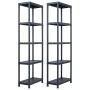 Plastic shelf 2 units 125 kg 60x30x180 cm black by vidaXL, Industrial shelving - Ref: Foro24-276257, Price: 122,06 €, Discoun...