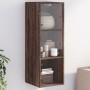 Wall cabinet oak brown glass doors 35x37x100 cm by , Lockers and storage cabinets - Ref: Foro24-836489, Price: 70,08 €, Disco...