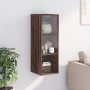 Wall cabinet oak brown glass doors 35x37x100 cm by , Lockers and storage cabinets - Ref: Foro24-836489, Price: 70,08 €, Disco...