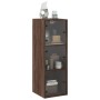 Wall cabinet oak brown glass doors 35x37x100 cm by , Lockers and storage cabinets - Ref: Foro24-836489, Price: 70,08 €, Disco...