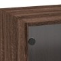 Wall cabinet oak brown glass doors 35x37x100 cm by , Lockers and storage cabinets - Ref: Foro24-836489, Price: 70,08 €, Disco...