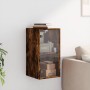 Wall cabinet with smoked oak glass doors 35x37x68.5 cm by , Lockers and storage cabinets - Ref: Foro24-836480, Price: 45,87 €...