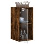 Wall cabinet with smoked oak glass doors 35x37x68.5 cm by , Lockers and storage cabinets - Ref: Foro24-836480, Price: 45,87 €...