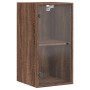 Wall cabinet oak brown glass doors 35x37x68.5 cm by , Lockers and storage cabinets - Ref: Foro24-836482, Price: 47,12 €, Disc...