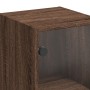 Wall cabinet oak brown glass doors 35x37x68.5 cm by , Lockers and storage cabinets - Ref: Foro24-836482, Price: 47,12 €, Disc...