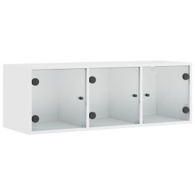 Wandschrank mit weißen Glastüren 102x37x35 cm von , Schließfächer und Lagerschränke - Ref: Foro24-836511, Preis: 79,21 €, Rab...