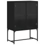 Auxiliary cabinet with black glass doors 69x37x100 cm by , Sideboards - Ref: Foro24-836547, Price: 80,38 €, Discount: %