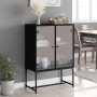 Auxiliary cabinet with black glass doors 69x37x100 cm by , Sideboards - Ref: Foro24-836547, Price: 80,38 €, Discount: %