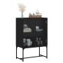 Auxiliary cabinet with black glass doors 69x37x100 cm by , Sideboards - Ref: Foro24-836547, Price: 80,38 €, Discount: %