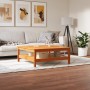 Solid wax brown pine wood coffee table 100x100x40 cm by , Coffee table - Ref: Foro24-844470, Price: 144,32 €, Discount: %