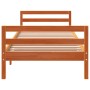 Estructura de cama madera maciza de pino marrón cera 90x200 cm de , Camas y somieres - Ref: Foro24-844485, Precio: 116,99 €, ...