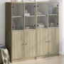 Shelving unit with Sonoma oak wood doors 136x37x142 cm by , Bookcases and shelves - Ref: Foro24-3206526, Price: 264,40 €, Dis...