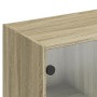 Shelving unit with Sonoma oak wood doors 136x37x142 cm by , Bookcases and shelves - Ref: Foro24-3206526, Price: 264,40 €, Dis...