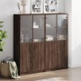 Estantería con puertas madera marrón roble 136x37x142 cm de , Librerías y estanterías - Ref: Foro24-3206530, Precio: 266,21 €...