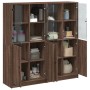 Estantería con puertas madera marrón roble 136x37x142 cm de , Librerías y estanterías - Ref: Foro24-3206530, Precio: 266,21 €...