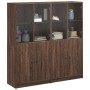 Estantería con puertas madera marrón roble 136x37x142 cm de , Librerías y estanterías - Ref: Foro24-3206530, Precio: 266,21 €...