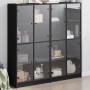 Estantería con puertas madera de ingeniería negro 136x37x142 cm de , Librerías y estanterías - Ref: Foro24-3206518, Precio: 2...