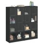 Estantería con puertas madera de ingeniería negro 136x37x142 cm de , Librerías y estanterías - Ref: Foro24-3206518, Precio: 2...