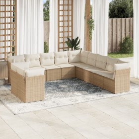 11-teiliges Gartensofa-Set mit beigen synthetischen Rattankissen von , Gartensets - Ref: Foro24-3217878, Preis: 875,25 €, Rab...