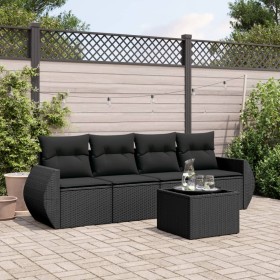 5-teiliges Gartenmöbel-Set und schwarze synthetische Rattankissen von , Gartensets - Ref: Foro24-3221084, Preis: 342,99 €, Ra...