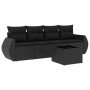 Set de muebles de jardín 5 pzas y cojines ratán sintético negro de , Conjuntos de jardín - Ref: Foro24-3221084, Precio: 321,6...