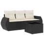 4-piece garden sofa set with black synthetic rattan cushions by , Garden sets - Ref: Foro24-3221065, Price: 296,91 €, Discoun...