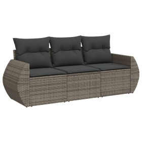 3-piece garden sofa set and gray synthetic rattan cushions by , Garden sets - Ref: Foro24-3221059, Price: 238,36 €, Discount: %