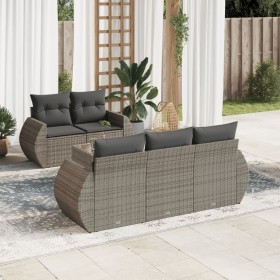 6-teiliges Gartenmöbel-Set und graue synthetische Rattankissen von , Gartensets - Ref: Foro24-3221099, Preis: 504,50 €, Rabat...