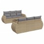 7-teiliges Gartensofa-Set und beigefarbene synthetische Rattankissen von , Gartensets - Ref: Foro24-3221108, Preis: 549,32 €,...