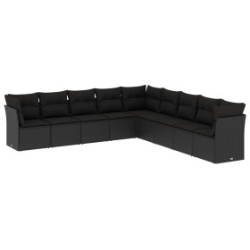 8-teiliges Gartensofa-Set und schwarze synthetische Rattankissen von , Gartensets - Ref: Foro24-3249614, Preis: 597,52 €, Rab...