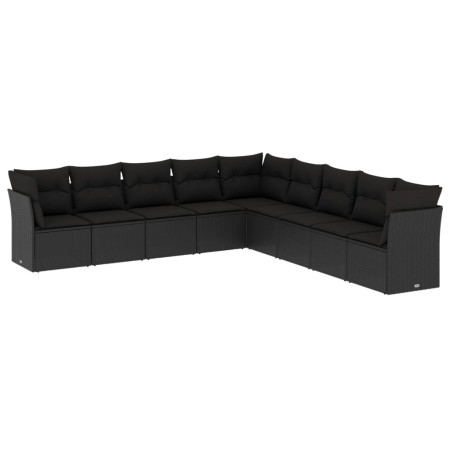 8-teiliges Gartensofa-Set und schwarze synthetische Rattankissen von , Gartensets - Ref: Foro24-3249614, Preis: 567,62 €, Rab...