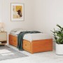 Wax brown solid pine wood sofa bed 90x190 cm by , Beds and slatted bases - Ref: Foro24-844479, Price: 214,78 €, Discount: %