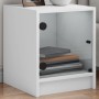 Mesitas de noche con puertas de vidrio 2 uds blanco 35x37x42 cm de , Mesitas de noche - Ref: Foro24-836344, Precio: 61,36 €, ...