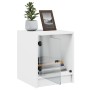 Mesitas de noche con puertas de vidrio 2 uds blanco 35x37x42 cm de , Mesitas de noche - Ref: Foro24-836344, Precio: 61,36 €, ...