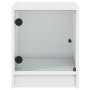 Mesitas de noche con puertas de vidrio 2 uds blanco 35x37x42 cm de , Mesitas de noche - Ref: Foro24-836344, Precio: 61,36 €, ...