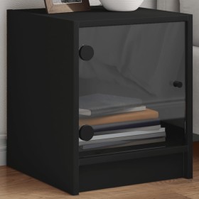 Bedside tables with glass doors 2 pcs black 35x37x42 cm by , Nightstands - Ref: Foro24-836346, Price: 61,36 €, Discount: %