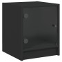 Bedside tables with glass doors 2 pcs black 35x37x42 cm by , Nightstands - Ref: Foro24-836346, Price: 61,36 €, Discount: %