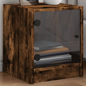 Glass door nightstands 2 pcs smoked oak 35x37x42 cm by , Nightstands - Ref: Foro24-836352, Price: 59,54 €, Discount: %