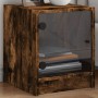 Mesitas noche puertas de vidrio 2 uds roble ahumado 35x37x42 cm de , Mesitas de noche - Ref: Foro24-836352, Precio: 59,54 €, ...