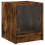 Mesitas noche puertas de vidrio 2 uds roble ahumado 35x37x42 cm de , Mesitas de noche - Ref: Foro24-836352, Precio: 59,54 €, ...