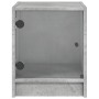 Mesitas noche puertas de vidrio 2 uds gris hormigón 35x37x42 cm de , Mesitas de noche - Ref: Foro24-836350, Precio: 59,54 €, ...